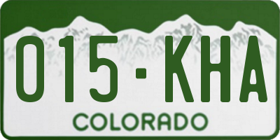 CO license plate 015KHA