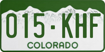 CO license plate 015KHF