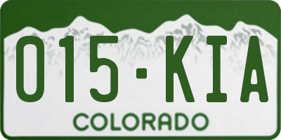 CO license plate 015KIA