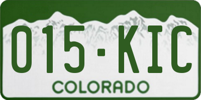 CO license plate 015KIC