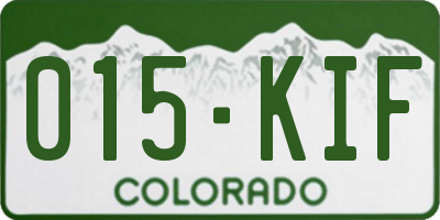 CO license plate 015KIF