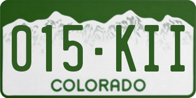 CO license plate 015KII