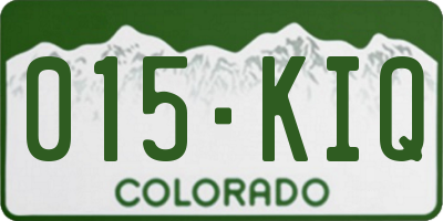 CO license plate 015KIQ