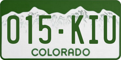 CO license plate 015KIU
