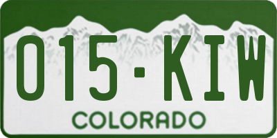 CO license plate 015KIW