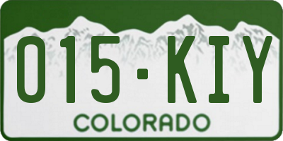 CO license plate 015KIY