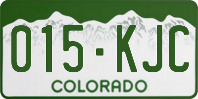 CO license plate 015KJC
