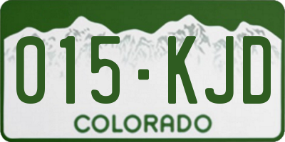 CO license plate 015KJD
