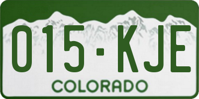 CO license plate 015KJE