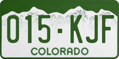 CO license plate 015KJF