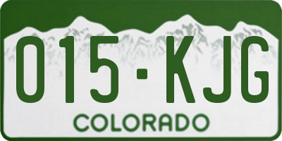 CO license plate 015KJG