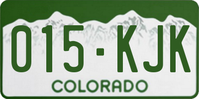 CO license plate 015KJK