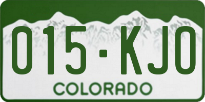 CO license plate 015KJO