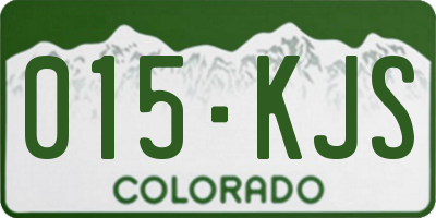 CO license plate 015KJS