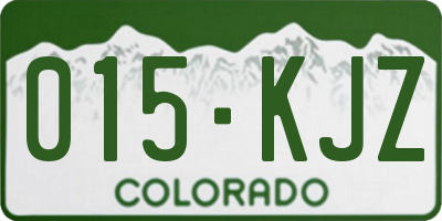 CO license plate 015KJZ