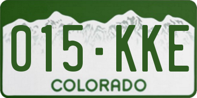 CO license plate 015KKE