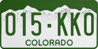 CO license plate 015KKO