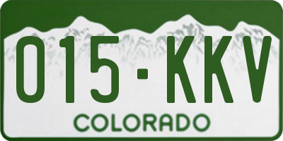 CO license plate 015KKV