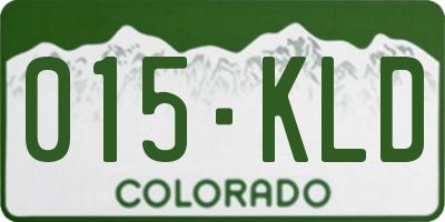 CO license plate 015KLD