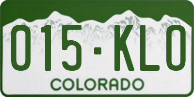 CO license plate 015KLO