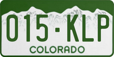 CO license plate 015KLP