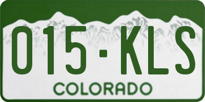 CO license plate 015KLS