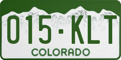 CO license plate 015KLT