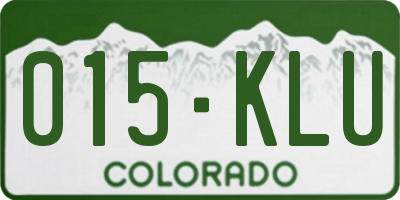 CO license plate 015KLU