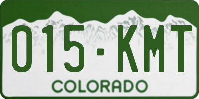 CO license plate 015KMT
