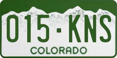 CO license plate 015KNS