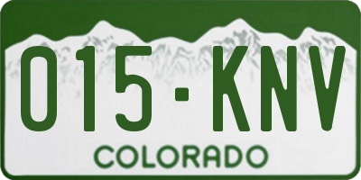 CO license plate 015KNV