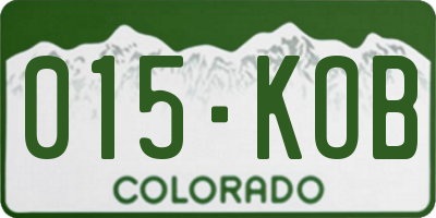 CO license plate 015KOB