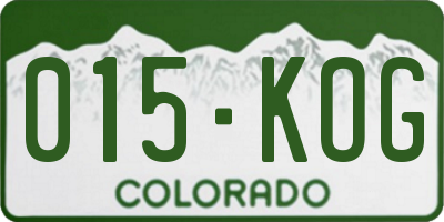 CO license plate 015KOG