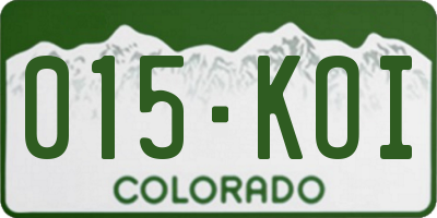 CO license plate 015KOI