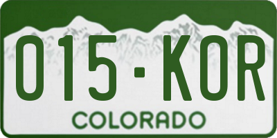 CO license plate 015KOR