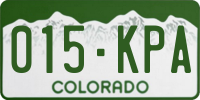 CO license plate 015KPA