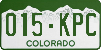 CO license plate 015KPC