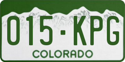 CO license plate 015KPG