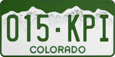 CO license plate 015KPI