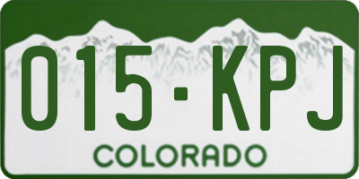 CO license plate 015KPJ