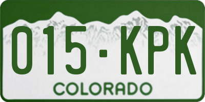 CO license plate 015KPK