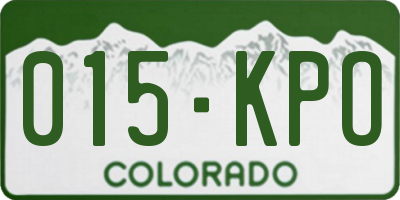 CO license plate 015KPO