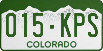 CO license plate 015KPS
