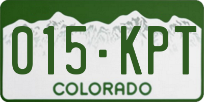CO license plate 015KPT