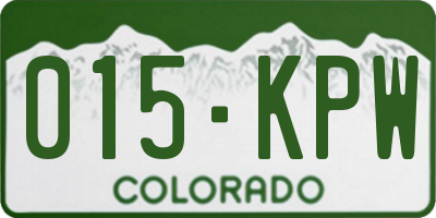 CO license plate 015KPW