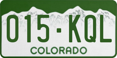 CO license plate 015KQL