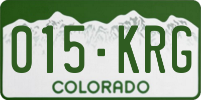 CO license plate 015KRG