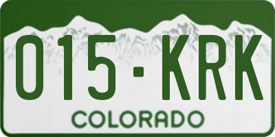 CO license plate 015KRK