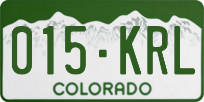 CO license plate 015KRL