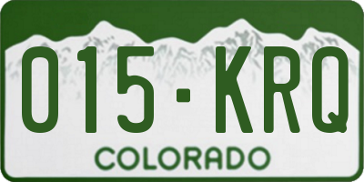 CO license plate 015KRQ